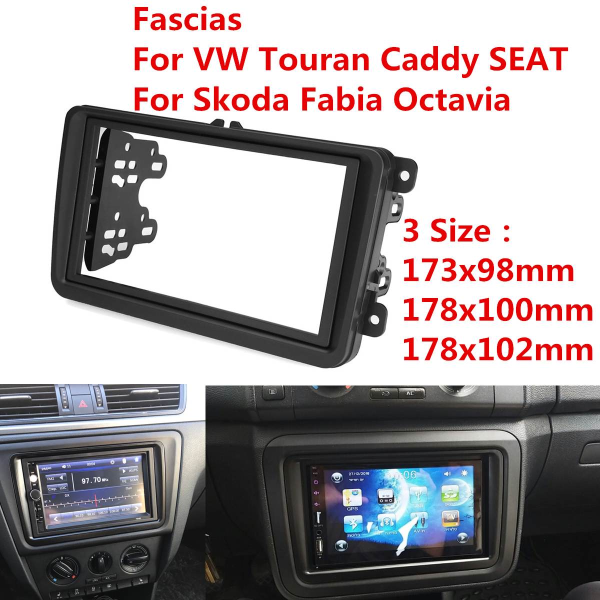 Cornice Auto Radio 2 Din Per Skoda Octavia 2004-2010, Pannello Auto GPS In ABS, Sostituzione Plancia Auto, Facile Da Installare - 3
